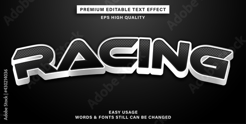 editable text effect racing