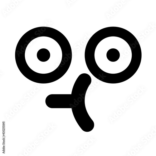 cute staring confused face icon