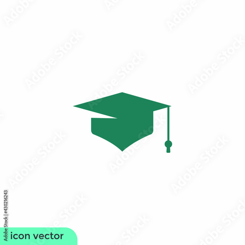 graduation hat icon vector illustration logo template