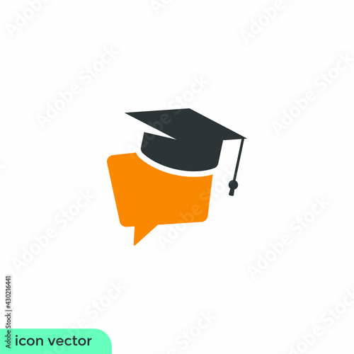 graduation hat icon vector illustration logo template