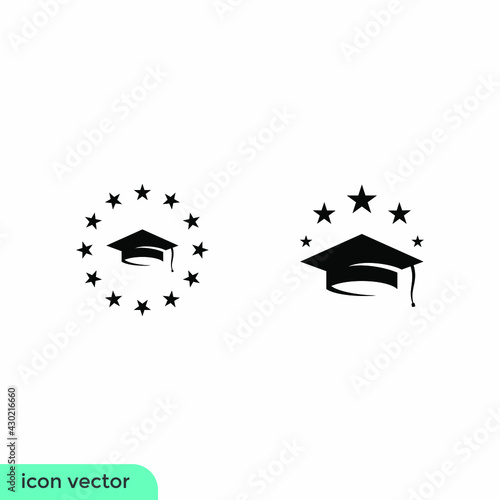 graduation hat icon vector illustration logo template