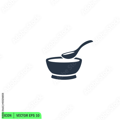 porridge bowl icon vector illustration logo template