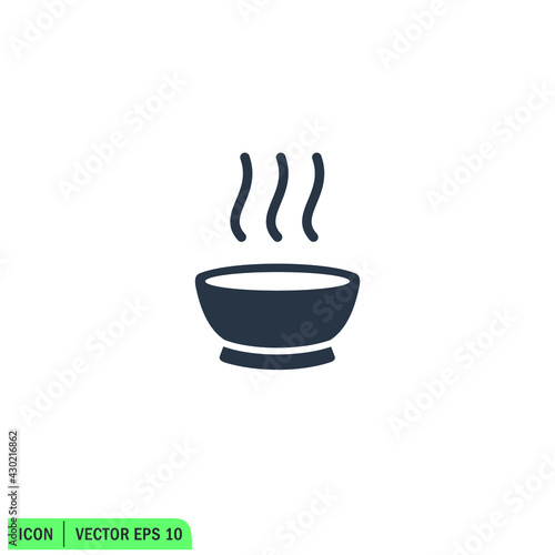 porridge bowl icon vector illustration logo template