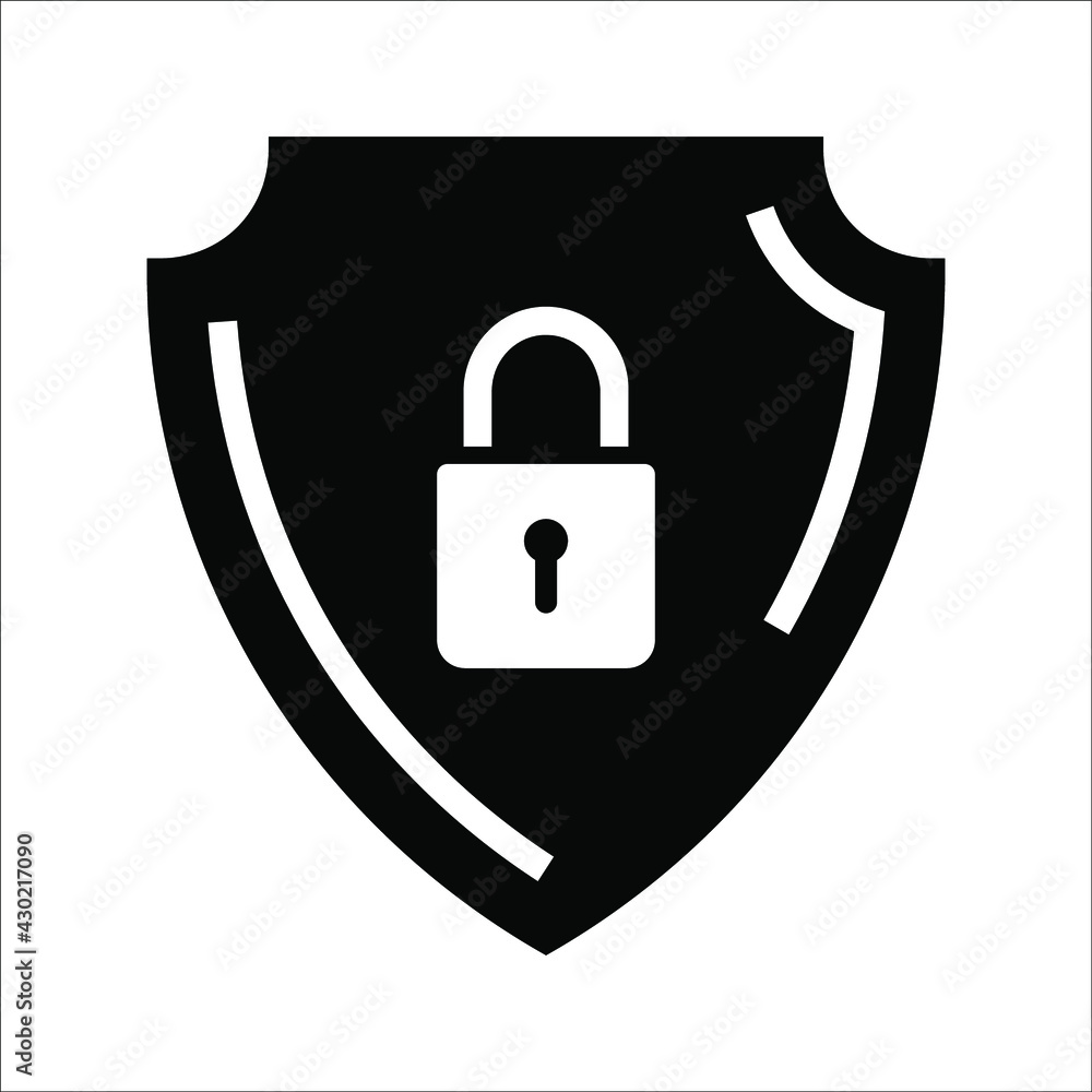 Security icon vector. Shield security symbol in trendy design on white bsckground. color editable Security icon vector. Shield security symbol in trendy design on white bsckground. color editable