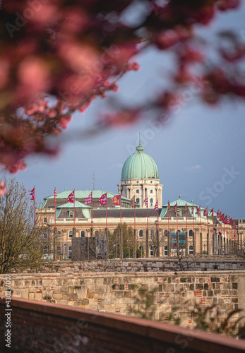 Amazing spring cityscape with Buda Castle Royal Palace in Buda Castle district