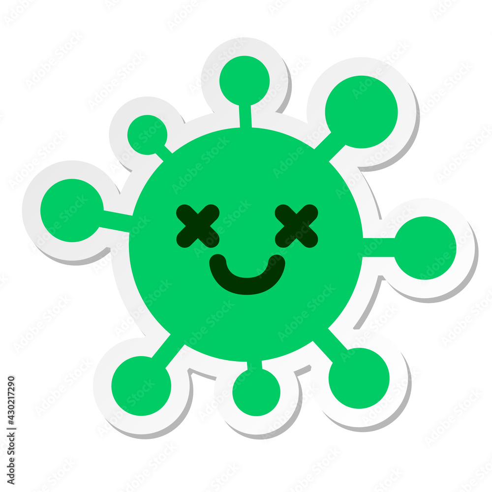 happy cross virus sticker