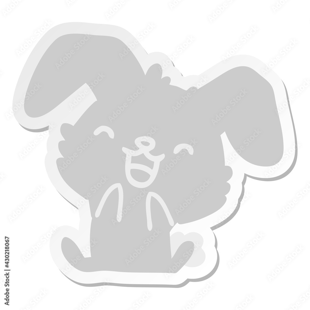 Obraz premium cartoon rabbit yawning sticker