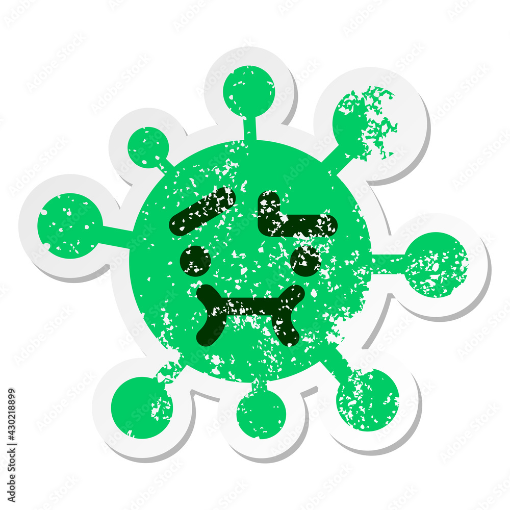 simple curious virus distressed sticker simple curious virus distressed sticker