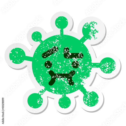simple curious virus distressed sticker