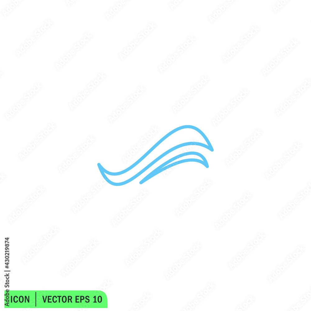 wave water and sea icon vector illustration logo template
