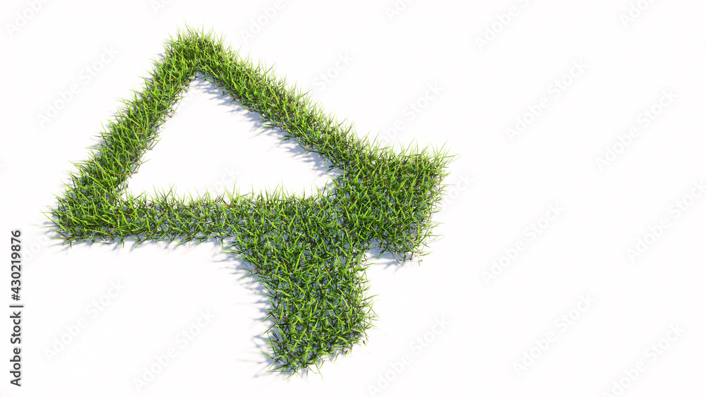 Concept or conceptual green summer lawn grass symbol shape isolated white background, megaphone icon. 3d illustration metaphor for communication, audio announcement, broadcast, warning and marketing Concept or conceptual green summer lawn grass symbol shape isolated white background, megaphone icon. 3d illustration metaphor for communication, audio announcement, broadcast, warning and marketing