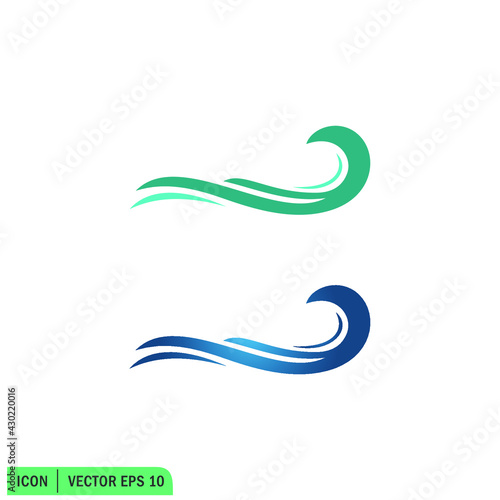 wave water and sea icon vector illustration logo template