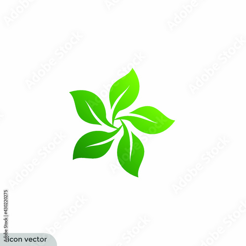 leaf icon nature symbol logo template © andy