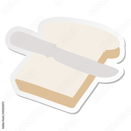 happy piece of toast sticker