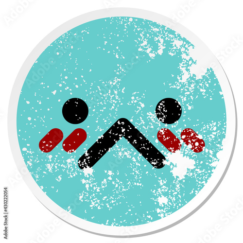 embarrassed face circular sticker