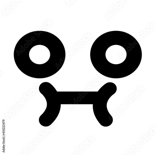 staring blank eye face icon