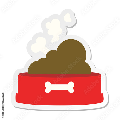 dog food bowl with bone sticker