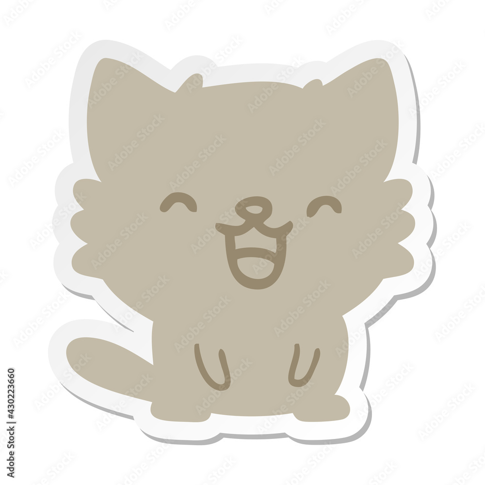 Obraz premium cute little cat sticker