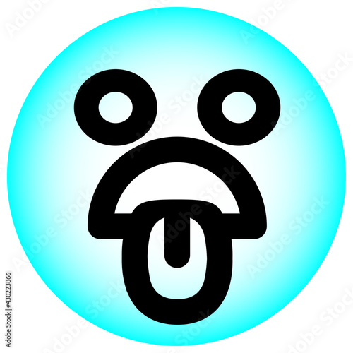 staring nauseous face circle
