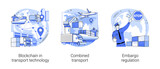 Commercial transportation industry abstract concept vector illustrations.