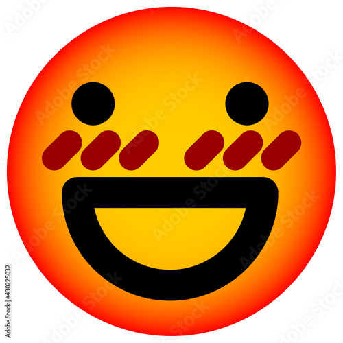happy blushing face circle