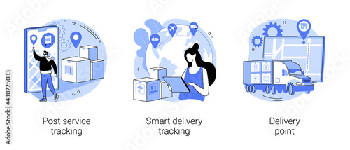 Parcel shipment abstract concept vector illustrations.