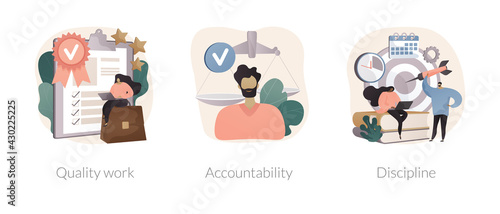 Employee performance abstract concept vector illustrations.