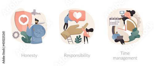 Managing position abstract concept vector illustrations.