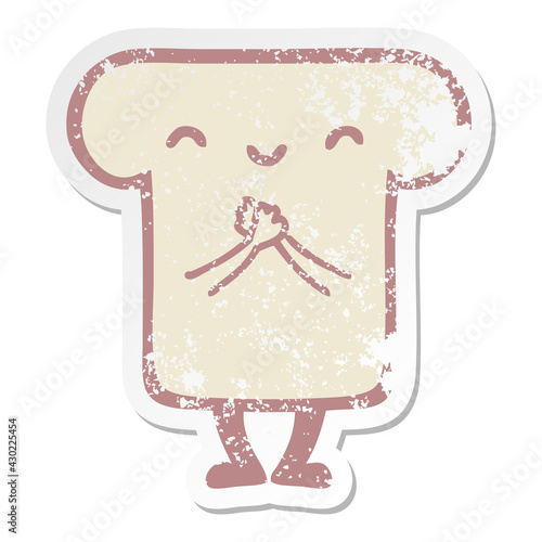 cute slice of bread grunge sticker