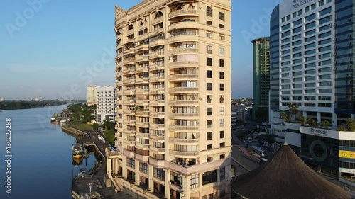 Kuching, Sarawak Malaysia - April 26 2021: The buildings, landmarks and scenery of Kuching city, capital of Sarawak, Borneo island.  photo