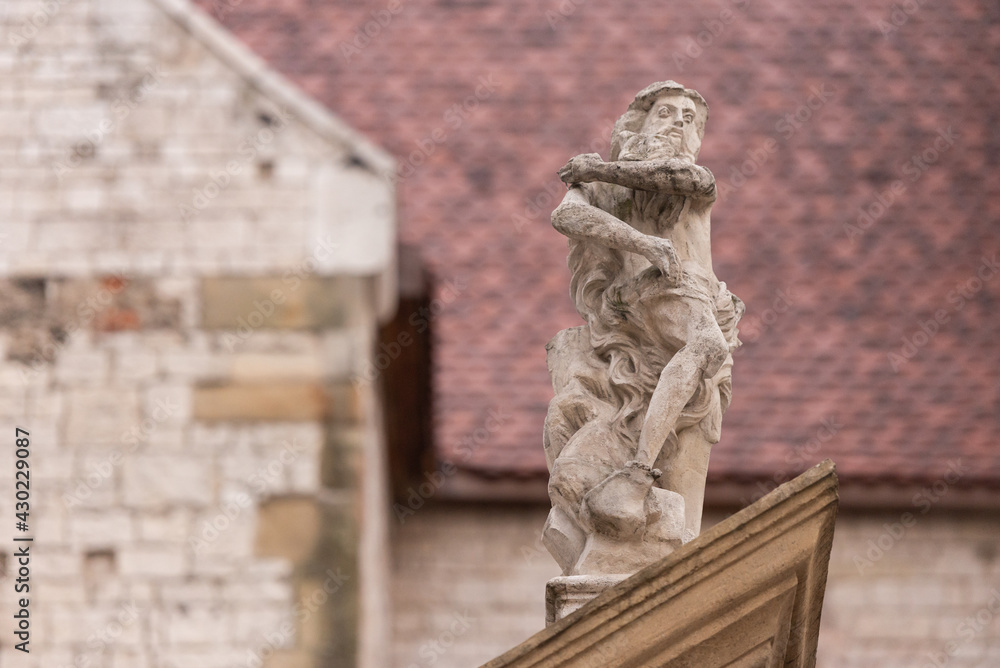 Fence with statues of the apostles. Made in 1772 by David Geel from
