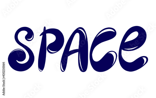 isolated lettering with the word cosmos. thick inflated letters with highlights on a white background.