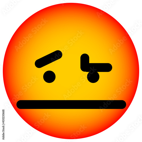 unsure confused face circle