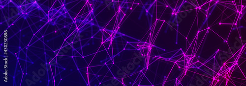 Wallpaper Mural Abstract digital connection dots. Technology background. Network connection structure. 3d rendering. widescreen Torontodigital.ca