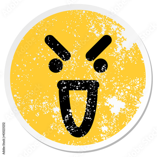 mean laughing face circle