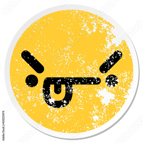 concentrating face circular sticker