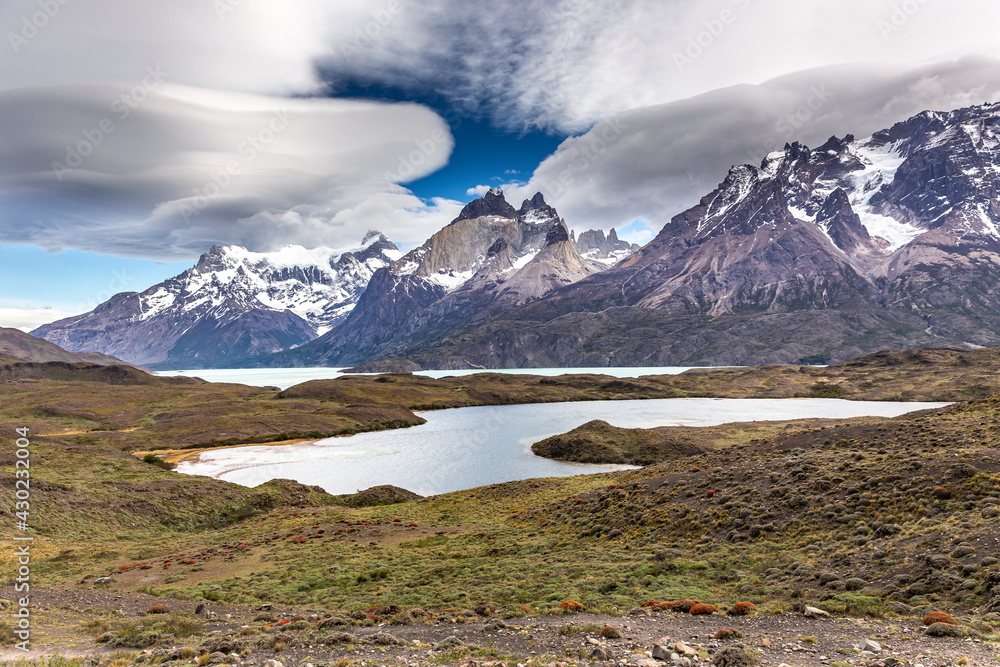 Sarmiento lagoon, Torres del Paine National Park, Chile, South America. Sarmiento lagoon, Torres del Paine National Park, Chile, South America.