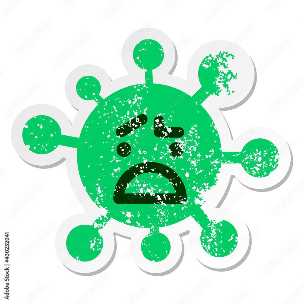 confused virus distressed sticker confused virus distressed sticker