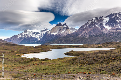 Sarmiento lagoon, Torres del Paine National Park, Chile, South America.