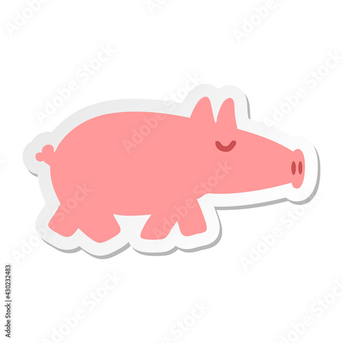 long snout pig sticker