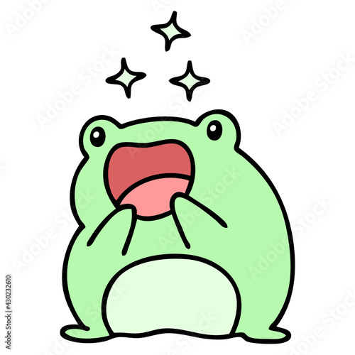 cute amazed frog