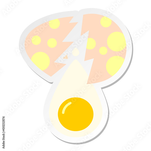 cracked egg with yolk sticker