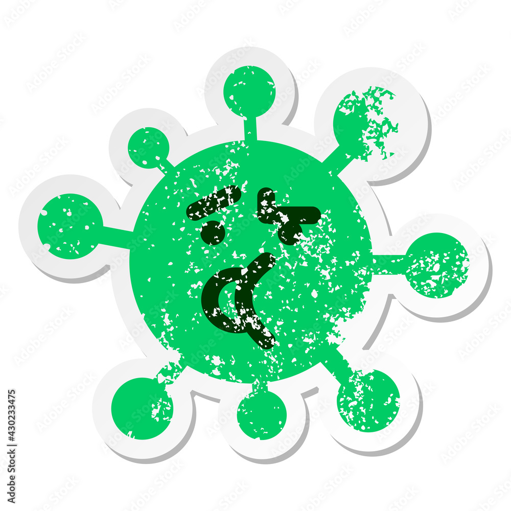 confused unsure talking virus distressed sticker confused unsure talking virus distressed sticker