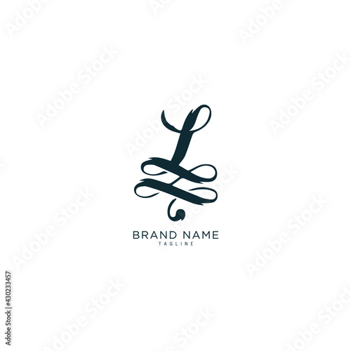 Alphabet letter Initial L, LL logo vector design, minimal, innovative, creative, symbol, sign, monogram, template, logotype, concept, branding for premium business typeface, startup, company etc. photo