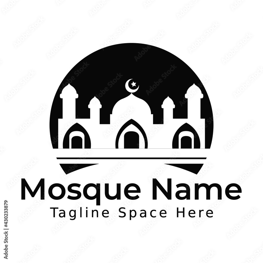 concept logos suitable for mosques, islamic centers, islamic institutions, islamic foundations, and islamic libraries.