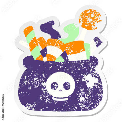 bag of halloween candy grunge sticker