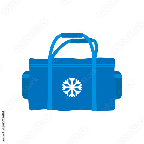 Refrigerator bag icon. Colored blue silhouette. Side view. Vector simple flat graphic illustration. The isolated object on a white background. Isolate.