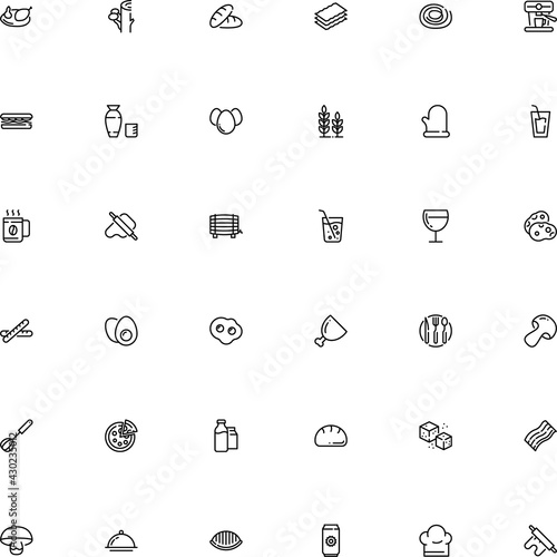 icon vector icon set such as: calorie, flu, card, barley, fried, mediterranean, sugar, cap, spaghetti, immune, season, lamb, contour, roller, unhealthy, whip, technology, professional, mixing, bird