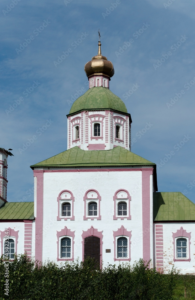 Church of Ilya the Prophet, Ivanov Gore Street, Suzdal, Vladimir Oblast, Russia. Attractions of the cities of the Golden Ring of Russia. The concept of domestic tourism Church of Ilya the Prophet, Ivanov Gore Street, Suzdal, Vladimir Oblast, Russia. Attractions of the cities of the Golden Ring of Russia. The concept of domestic tourism