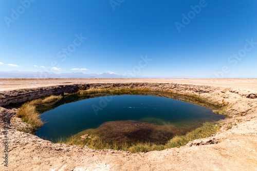Photography Ojos del Salar Lagoon, Salar de Atacama, Chile..